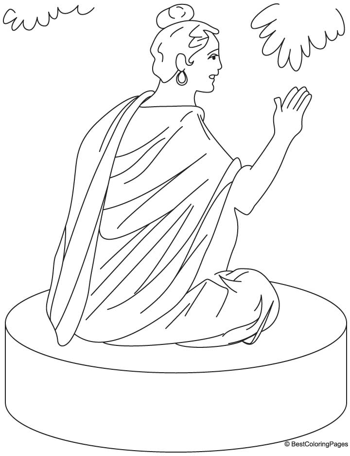 Dessin à colorier: Mythologie Hindou: Bouddha (Dieux et Déesses) #89511 - Coloriages à Imprimer Gratuits