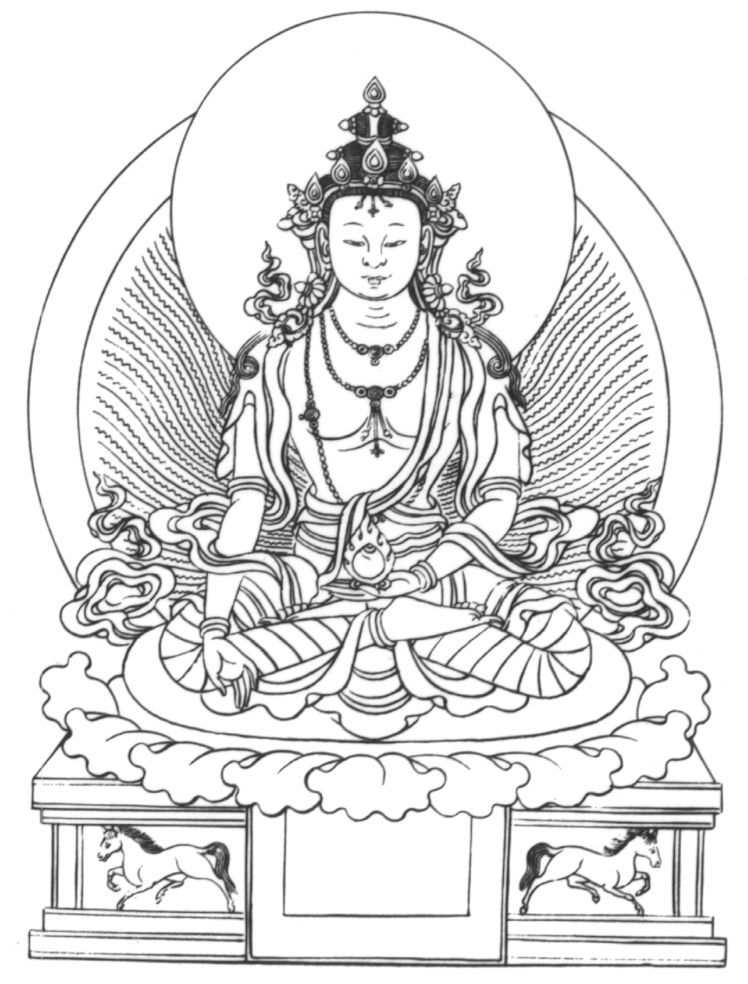 Dessin à colorier: Mythologie Hindou: Bouddha (Dieux et Déesses) #89541 - Coloriages à Imprimer Gratuits