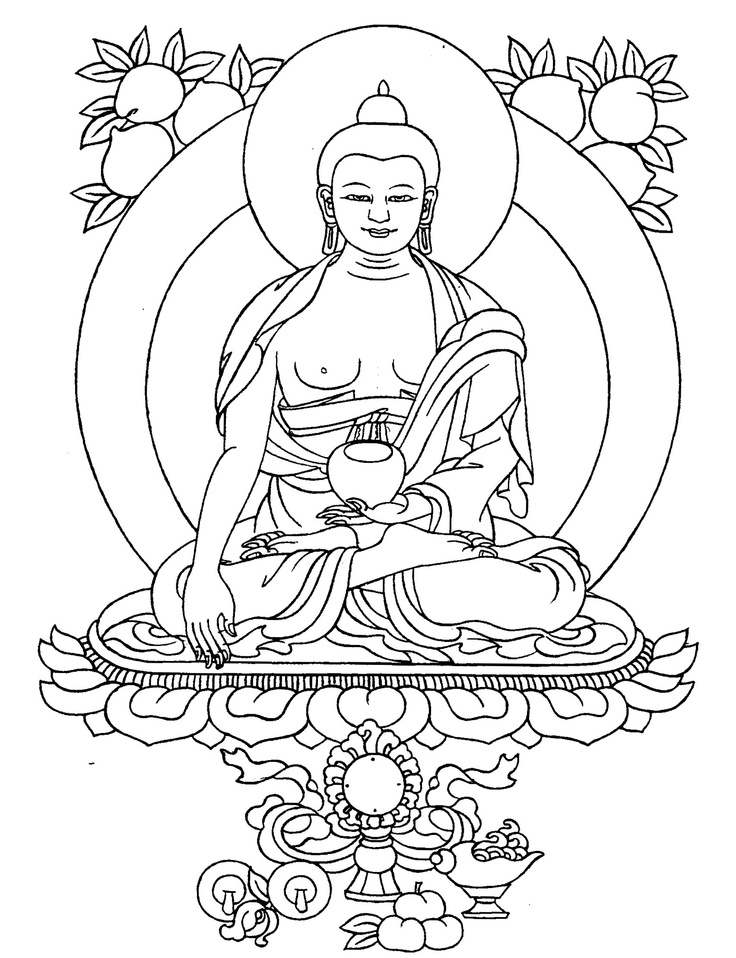 Dessin à colorier: Mythologie Hindou: Bouddha (Dieux et Déesses) #89551 - Coloriages à Imprimer Gratuits