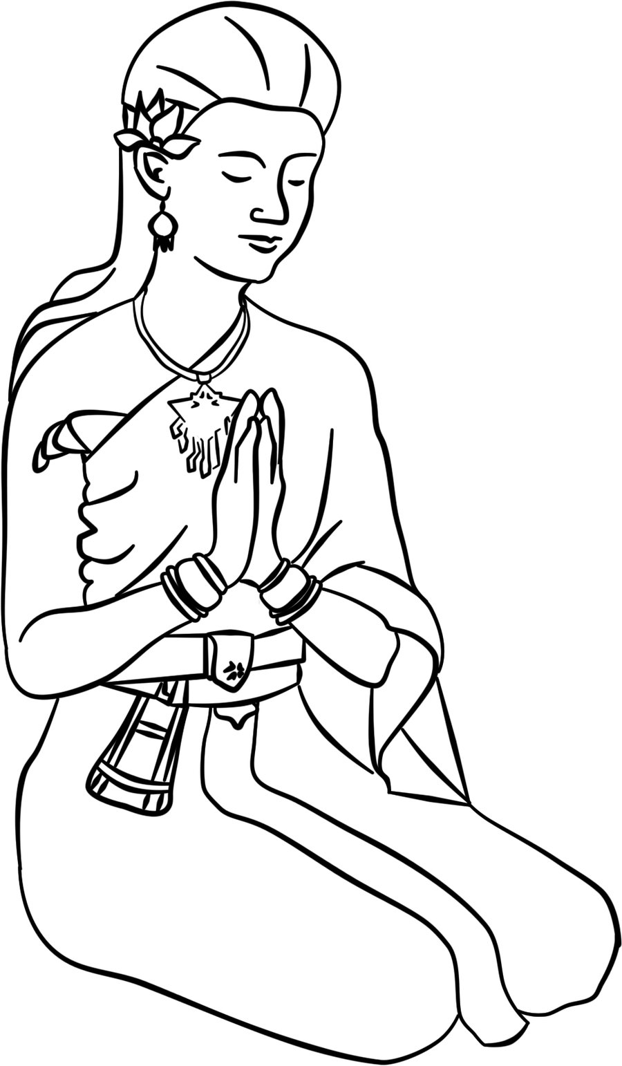 Dessin à colorier: Mythologie Hindou: Bouddha (Dieux et Déesses) #89615 - Coloriages à Imprimer Gratuits