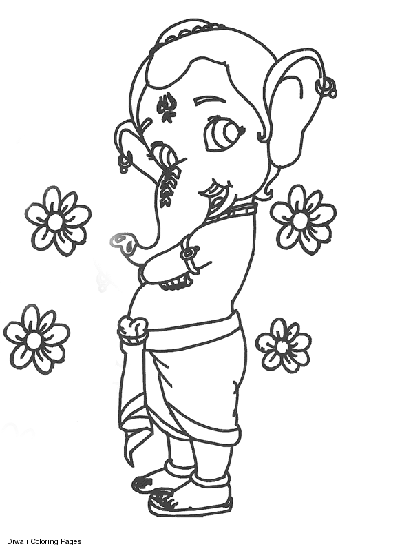 Dessin à colorier: Mythologie Hindou: Ganesh (Dieux et Déesses) #96852 - Coloriages à Imprimer Gratuits