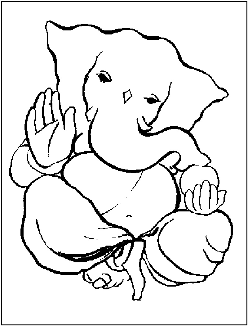 Dessin à colorier: Mythologie Hindou: Ganesh (Dieux et Déesses) #96859 - Coloriages à Imprimer Gratuits
