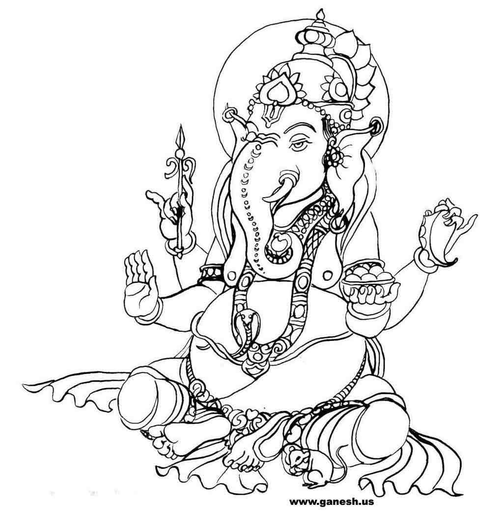 Dessin à colorier: Mythologie Hindou: Ganesh (Dieux et Déesses) #96861 - Coloriages à Imprimer Gratuits