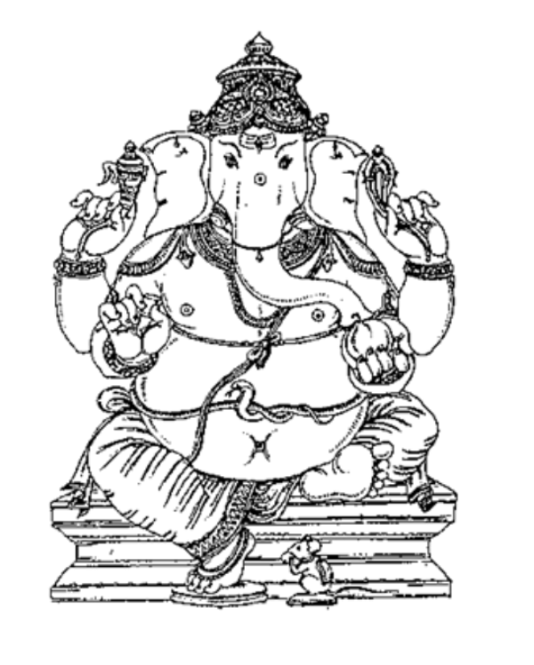 Dessin à colorier: Mythologie Hindou: Ganesh (Dieux et Déesses) #96862 - Coloriages à Imprimer Gratuits