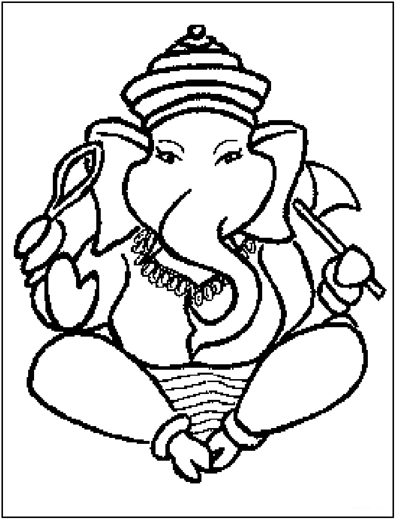 Dessin à colorier: Mythologie Hindou: Ganesh (Dieux et Déesses) #96863 - Coloriages à Imprimer Gratuits