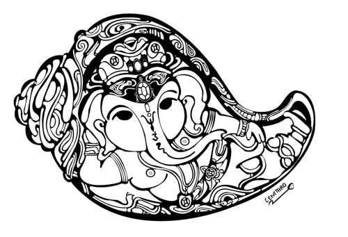 Dessin à colorier: Mythologie Hindou: Ganesh (Dieux et Déesses) #96873 - Coloriages à Imprimer Gratuits
