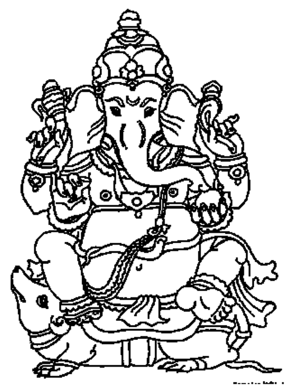 Dessin à colorier: Mythologie Hindou: Ganesh (Dieux et Déesses) #96878 - Coloriages à Imprimer Gratuits