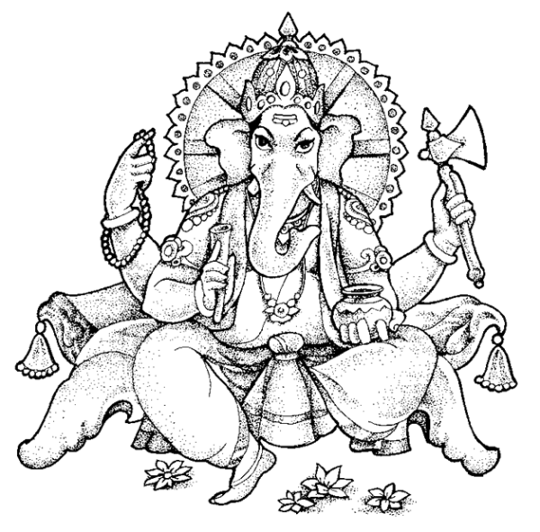 Dessin à colorier: Mythologie Hindou: Ganesh (Dieux et Déesses) #96880 - Coloriages à Imprimer Gratuits