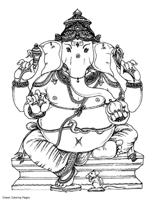 Dessin à colorier: Mythologie Hindou: Ganesh (Dieux et Déesses) #96897 - Coloriages à Imprimer Gratuits