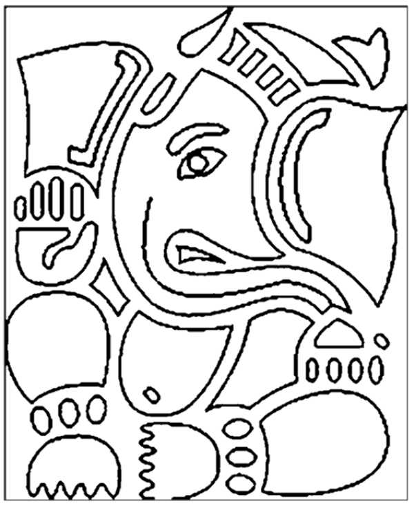 Dessin à colorier: Mythologie Hindou: Ganesh (Dieux et Déesses) #96901 - Coloriages à Imprimer Gratuits