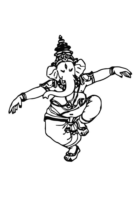Dessin à colorier: Mythologie Hindou: Ganesh (Dieux et Déesses) #96911 - Coloriages à Imprimer Gratuits