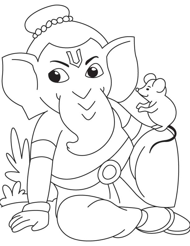 Dessin à colorier: Mythologie Hindou: Ganesh (Dieux et Déesses) #96915 - Coloriages à Imprimer Gratuits