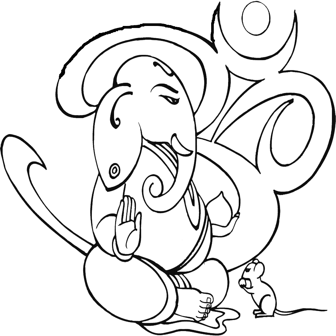 Dessin à colorier: Mythologie Hindou: Ganesh (Dieux et Déesses) #96924 - Coloriages à Imprimer Gratuits