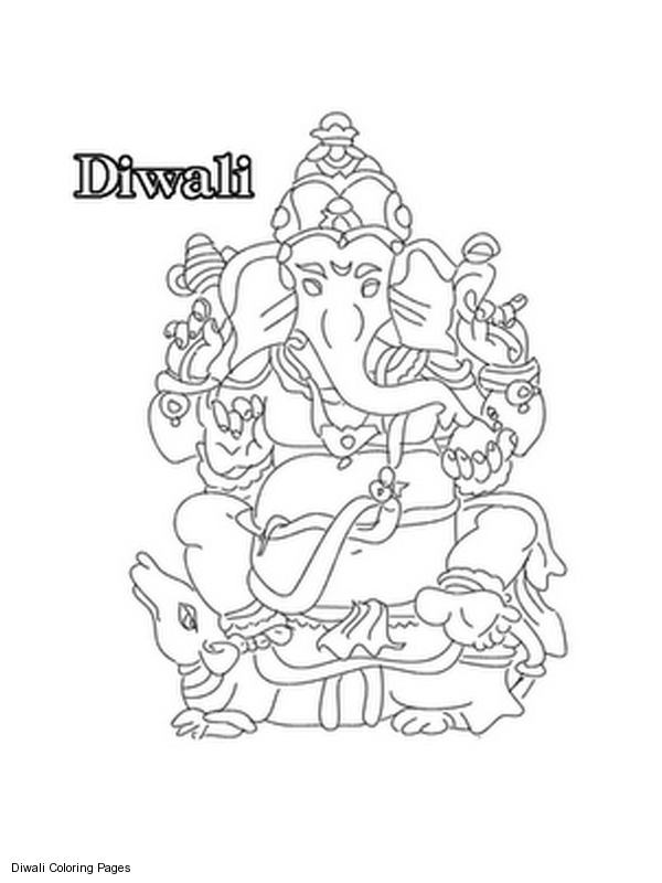 Dessin à colorier: Mythologie Hindou: Ganesh (Dieux et Déesses) #96925 - Coloriages à Imprimer Gratuits