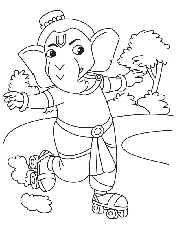 Dessin à colorier: Mythologie Hindou: Ganesh (Dieux et Déesses) #96930 - Coloriages à Imprimer Gratuits