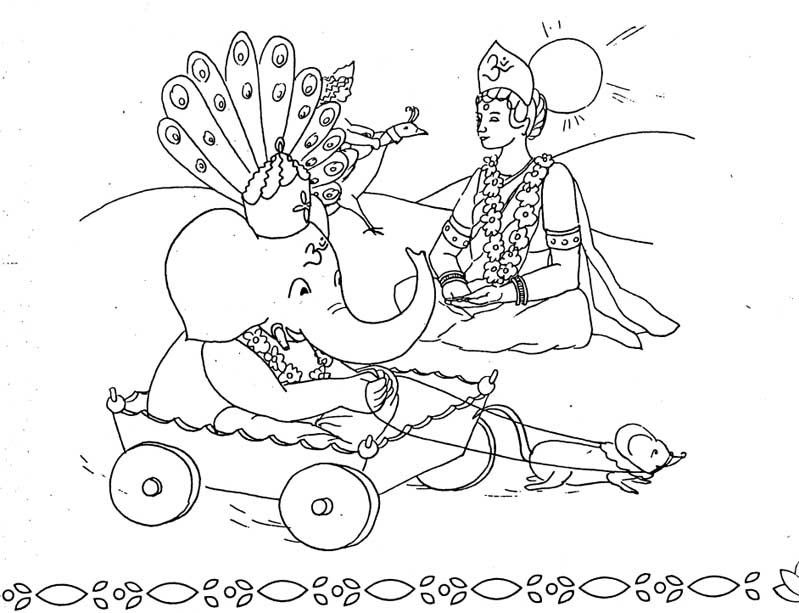 Dessin à colorier: Mythologie Hindou: Ganesh (Dieux et Déesses) #96932 - Coloriages à Imprimer Gratuits