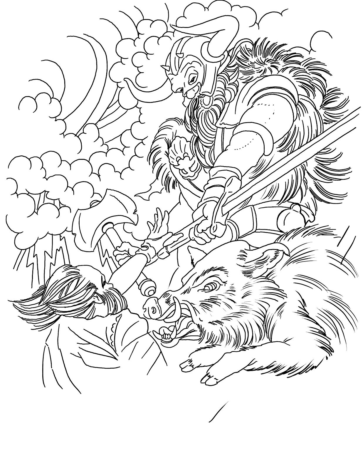 Dessin à colorier: Mythologie Nordique (Dieux et Déesses) #110689 - Coloriages à Imprimer Gratuits