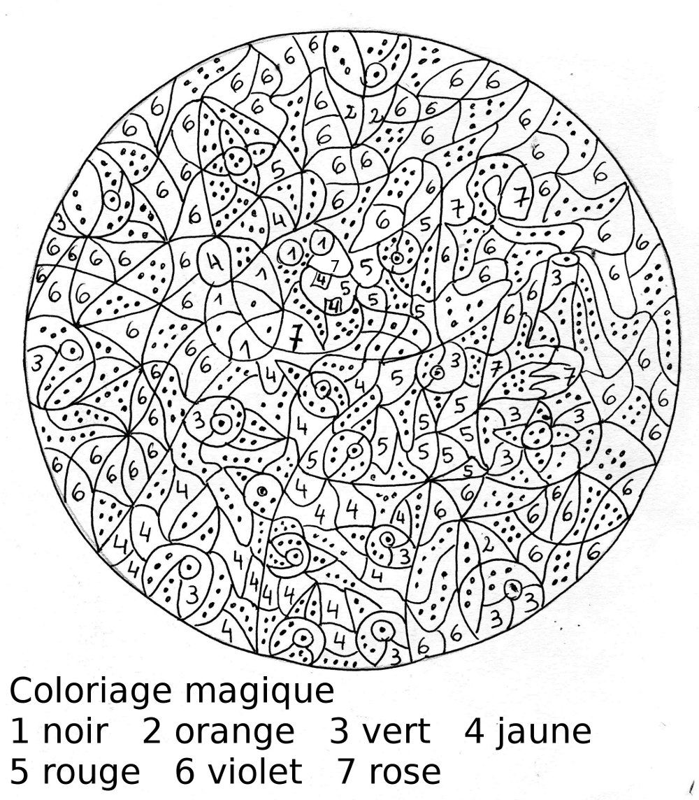 Dessin à colorier: Coloriage magique (Éducatifs) #126214 - Coloriages à Imprimer Gratuits