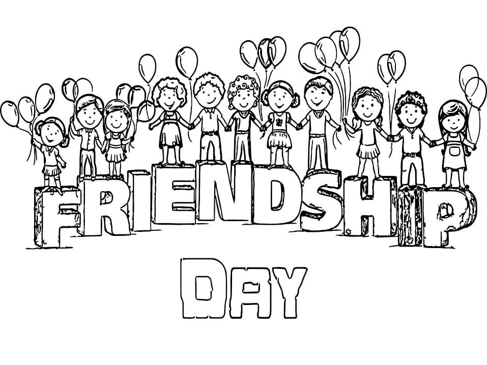 Dessin à colorier: Amitié (Famille et Amis) #193086 - Coloriages à Imprimer Gratuits