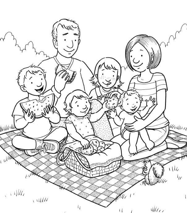 Illustration au trait Famille #189340 de la collection Famille et Amis à colorier gratuitement
