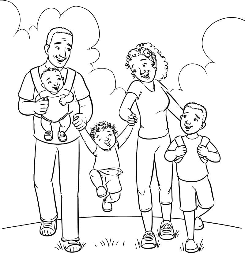 Page de coloriage Famille #189352, collection Famille et Amis, à imprimer et colorier