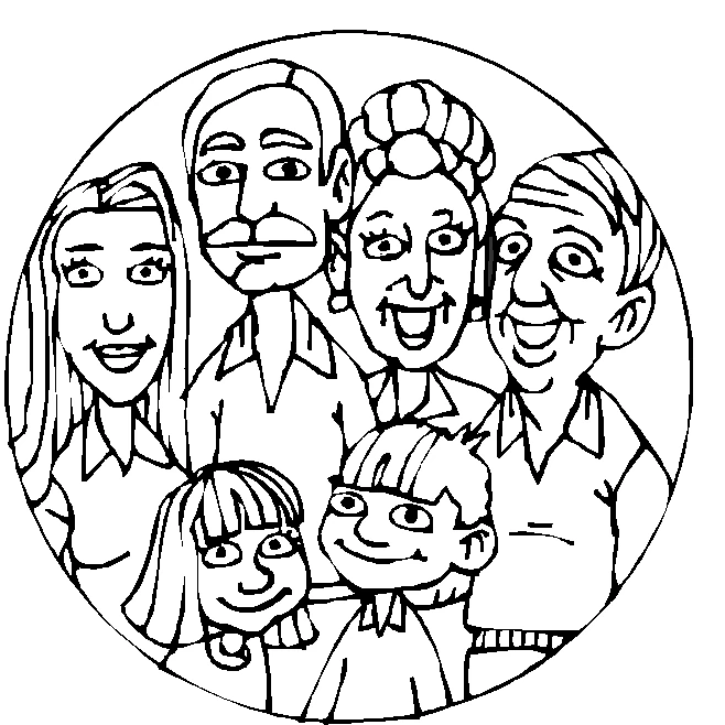 Dessin à colorier: Famille (Famille et Amis) #95089 - Coloriages à Imprimer Gratuits