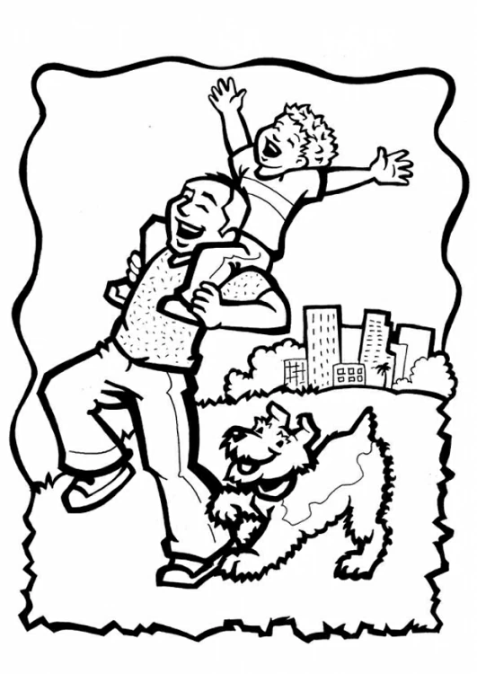 Joli coloriage Famille #95110 de la collection Famille et Amis, prêt à imprimer pour petits et grands