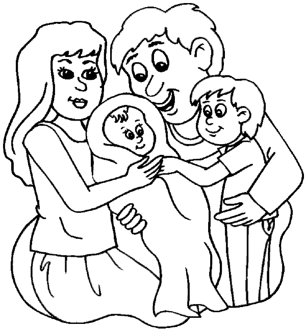 Dessin à colorier: Famille (Famille et Amis) #95117 - Coloriages à Imprimer Gratuits