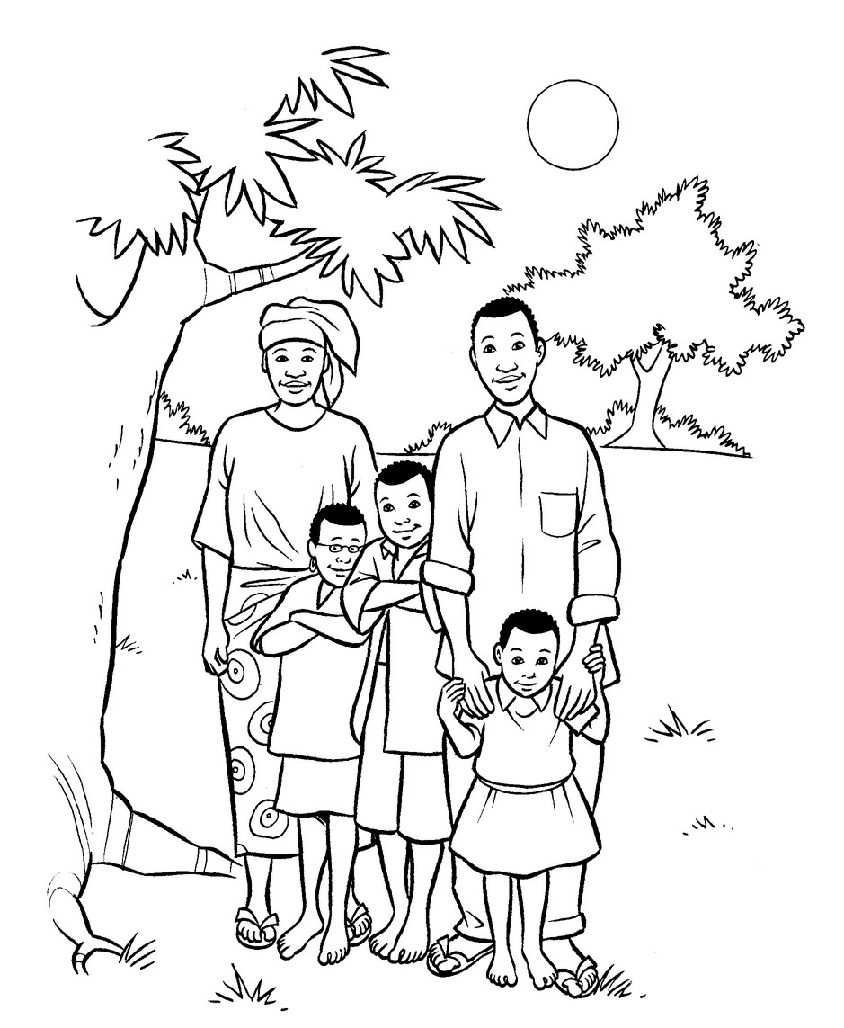 Dessin à colorier: Famille (Famille et Amis) #95121 - Coloriages à Imprimer Gratuits