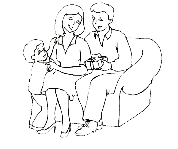 Dessin Famille #95183 à colorier de la série Famille et Amis, gratuit à télécharger et imprimer