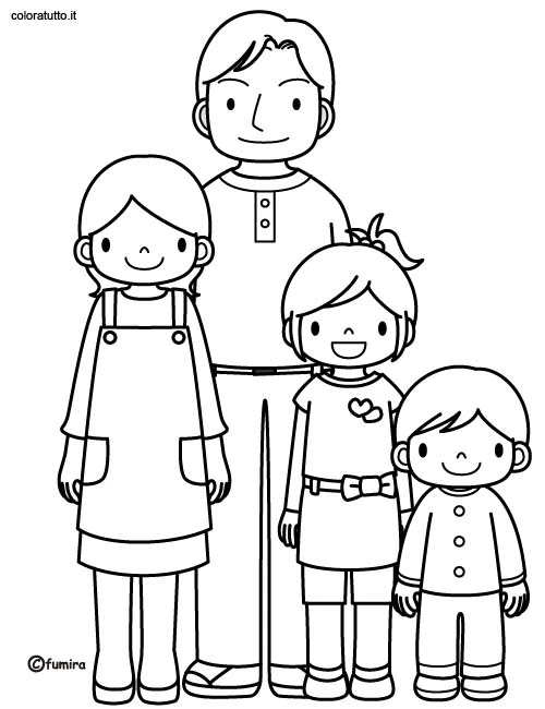 Dessin à colorier: Famille (Famille et Amis) #95184 - Coloriages à Imprimer Gratuits