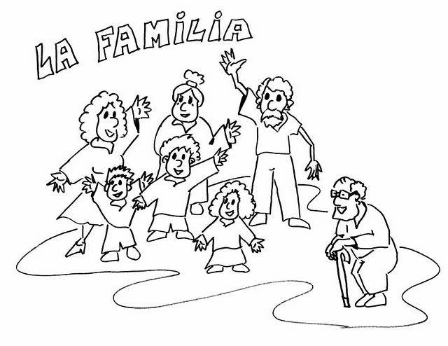 Dessin à colorier Famille #95195 issu de la collection Famille et Amis, prêt à imprimer