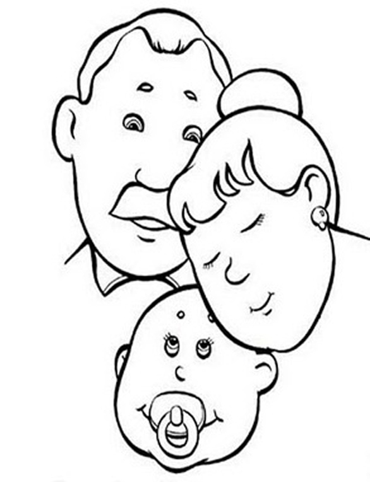 Dessin à colorier: Famille (Famille et Amis) #95222 - Coloriages à Imprimer Gratuits