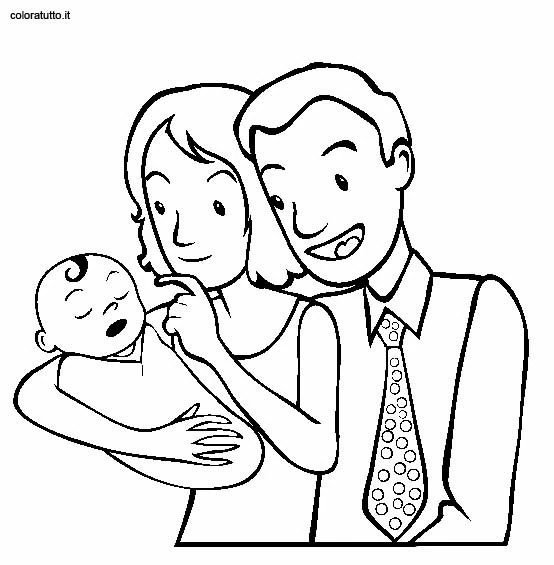 Dessin à colorier: Famille (Famille et Amis) #95239 - Coloriages à Imprimer Gratuits