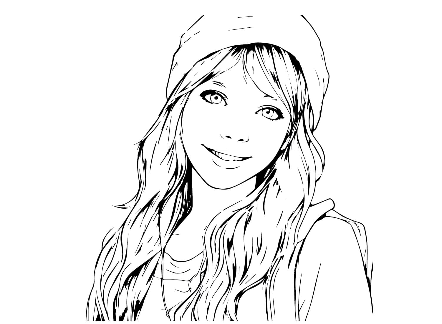 Coloriage gratuit pour enfants et adultes Fille Ado #194508, collection Famille et Amis
