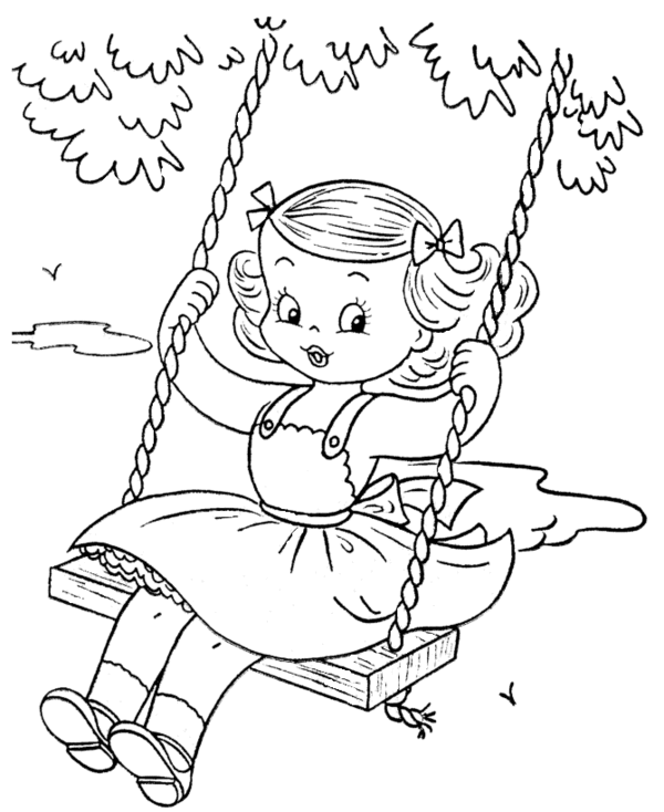 Coloriage à imprimer Fillette #96511 de la série Famille et Amis, gratuit pour enfants et adultes