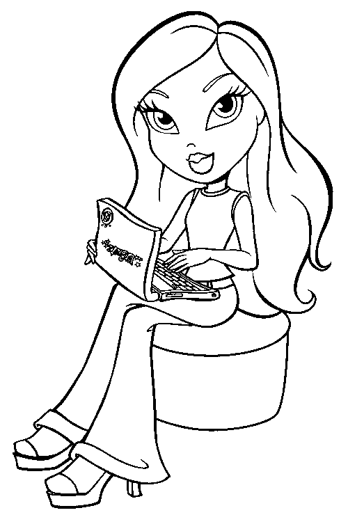 Joli coloriage Fillette #96531 de la collection Famille et Amis, prêt à imprimer pour petits et grands