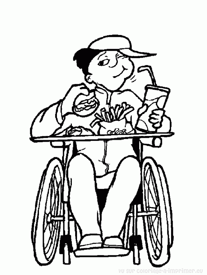 Coloriage Handicapé #98441 à imprimer gratuitement, extrait de la collection Famille et Amis
