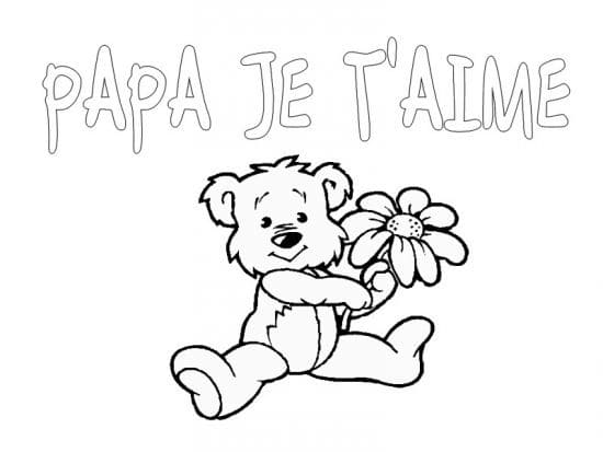 Dessin à colorier: Je t’aime papa (Famille et Amis) #191636 - Coloriages à Imprimer Gratuits