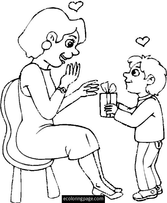 Dessin à colorier Maman #101085 issu de la collection Famille et Amis, prêt à imprimer