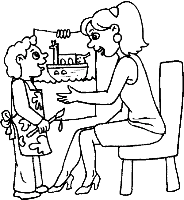 Coloriage gratuit Maman #101234 de la collection Famille et Amis à imprimer