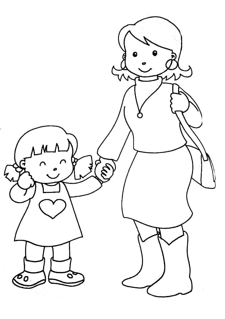 Coloriage Maman #209429 à imprimer gratuitement, extrait de la collection Famille et Amis Coloriage Maman #209429 à imprimer gratuitement, extrait de la collection Famille et Amis
