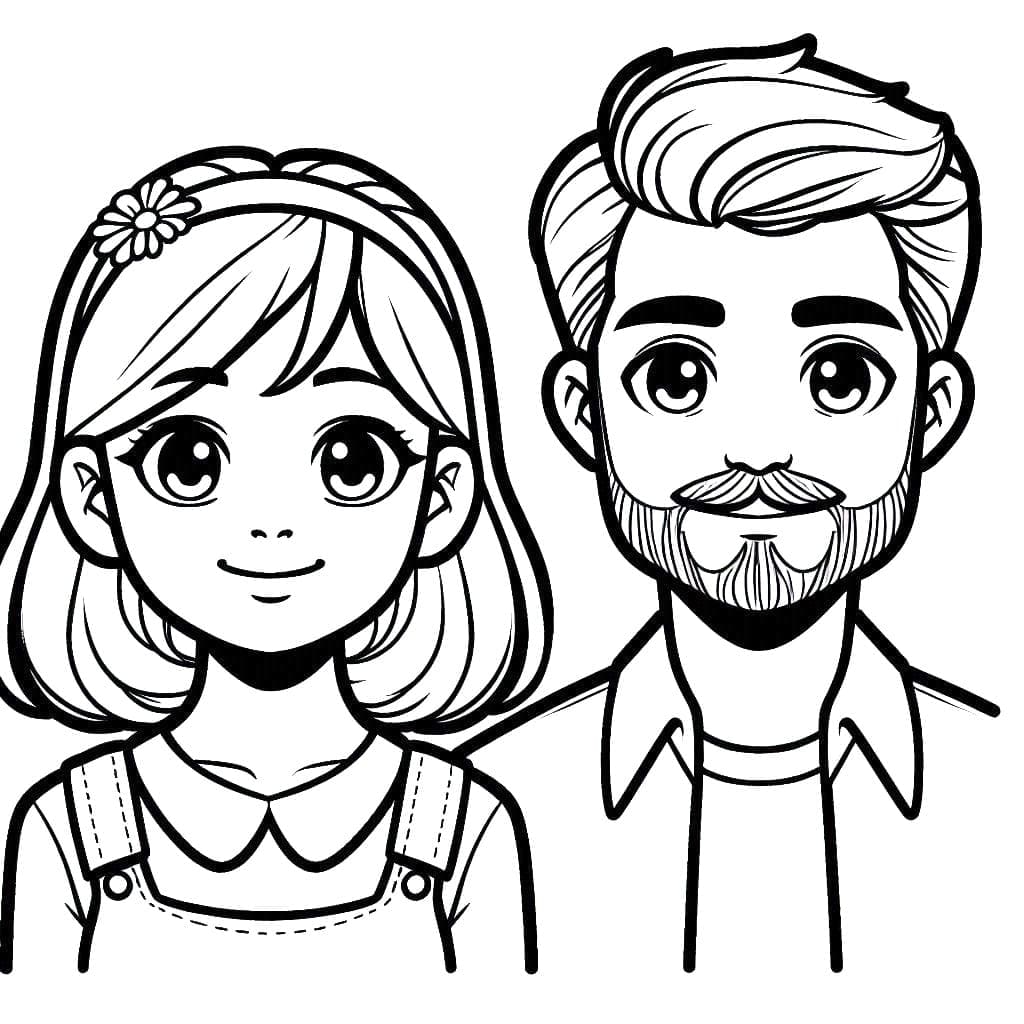 Coloriage gratuit Maman et Papa #217767 de la collection Famille et Amis à imprimer