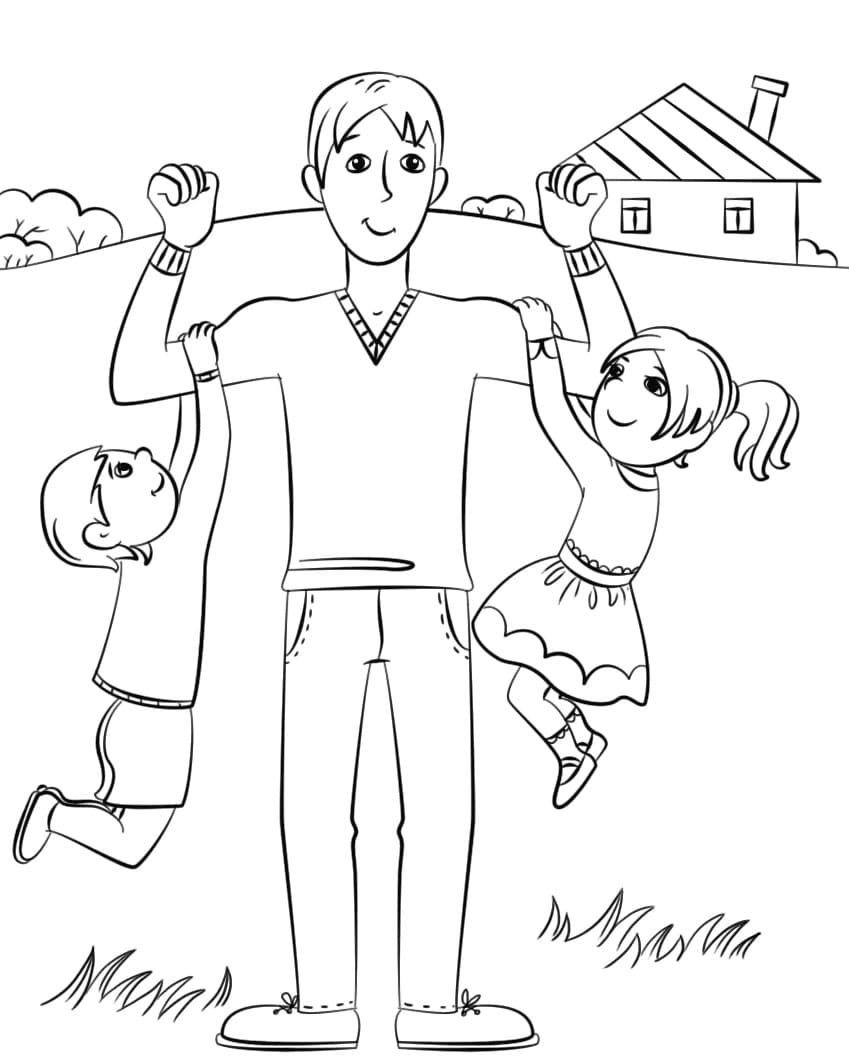 Dessin à colorier Papa #209454 issu de la collection Famille et Amis, prêt à imprimer Dessin à colorier Papa #209454 issu de la collection Famille et Amis, prêt à imprimer