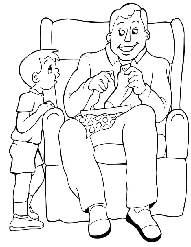 Coloriage gratuit Papa #209463 de la collection Famille et Amis à imprimer