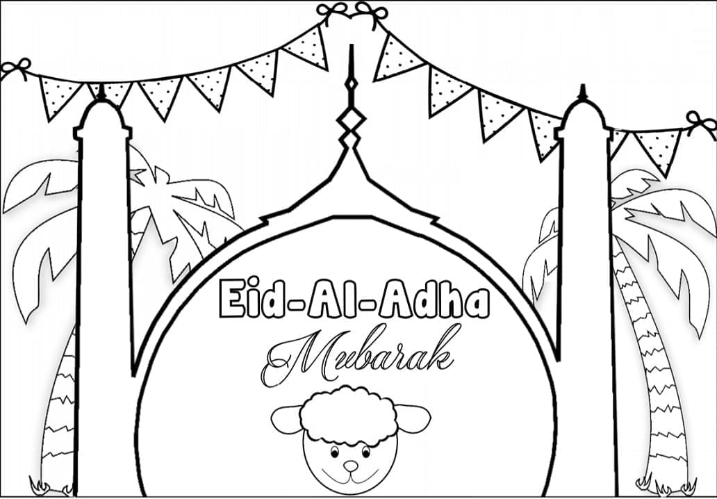 Coloriage gratuit Aïd Moubarak (Eid Mubarak) #194324 de la collection Fêtes et Célébrations à imprimer