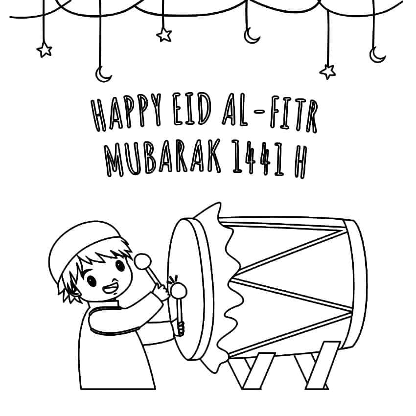 Coloriage gratuit Aïd Moubarak (Eid Mubarak) #194336 de la collection Fêtes et Célébrations à imprimer