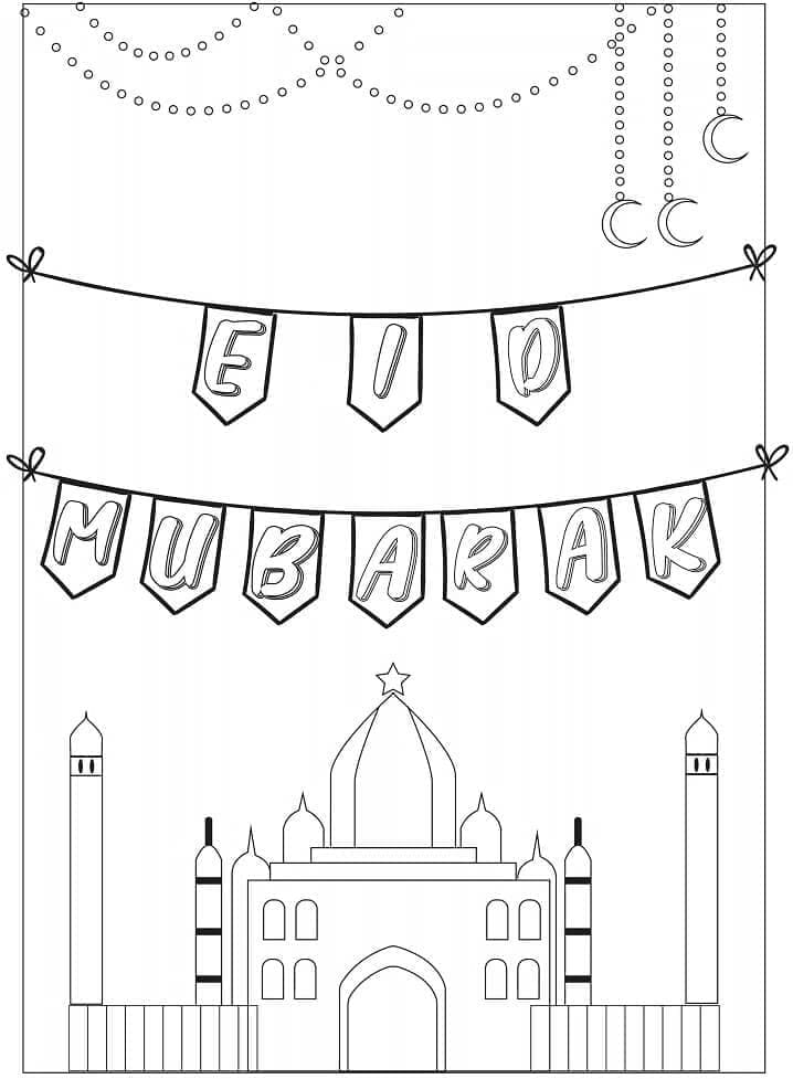 Coloriage gratuit Aïd Moubarak (Eid Mubarak) #194342 de la collection Fêtes et Célébrations à imprimer