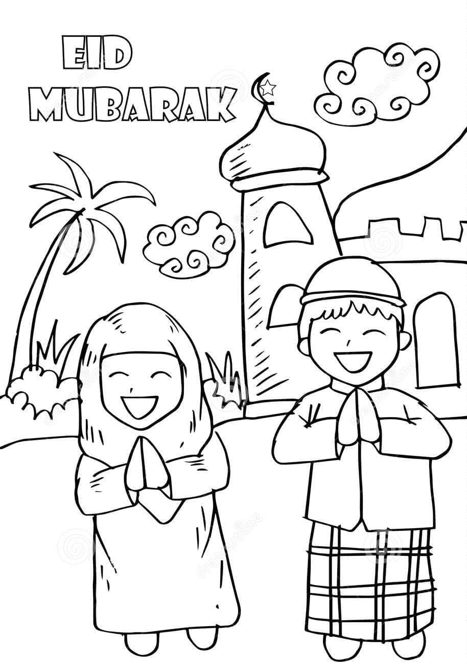 Coloriage gratuit Aïd Moubarak (Eid Mubarak) #194346 de la collection Fêtes et Célébrations à imprimer