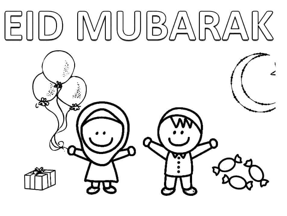 Coloriage gratuit Aïd Moubarak (Eid Mubarak) #194348 de la collection Fêtes et Célébrations à imprimer